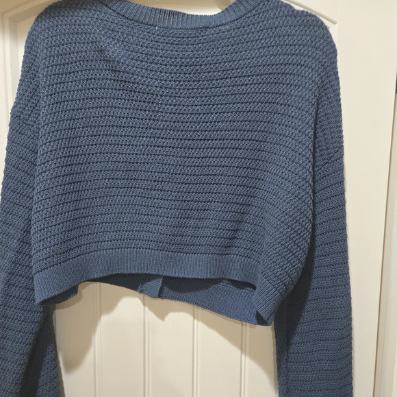 ZARA Crop Knit Cardigan in Blue Size L - Picture 9 of 9